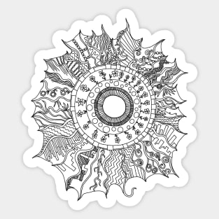 Sea Creature Fantasy Mandala Design Sticker